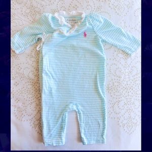 Ralph Lauren Long Sleeve Polo Coverall- 3 months